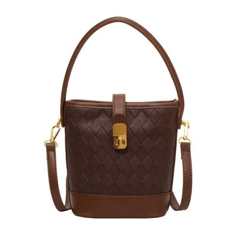 Today's Popular Small Bag Women's New Fashion Shoulder Messenger Bag Texture Portable Bucket Bag