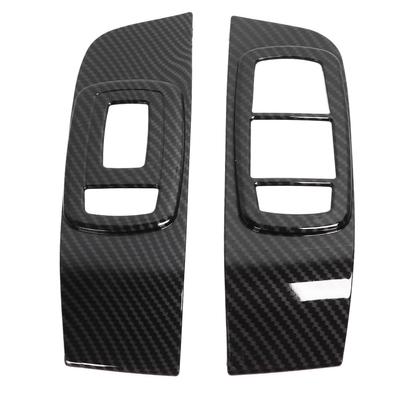 2pcs Carbon Fibre Style Window Switch Panel Bezel Car Adaptations Replacement for Dodge Challenger