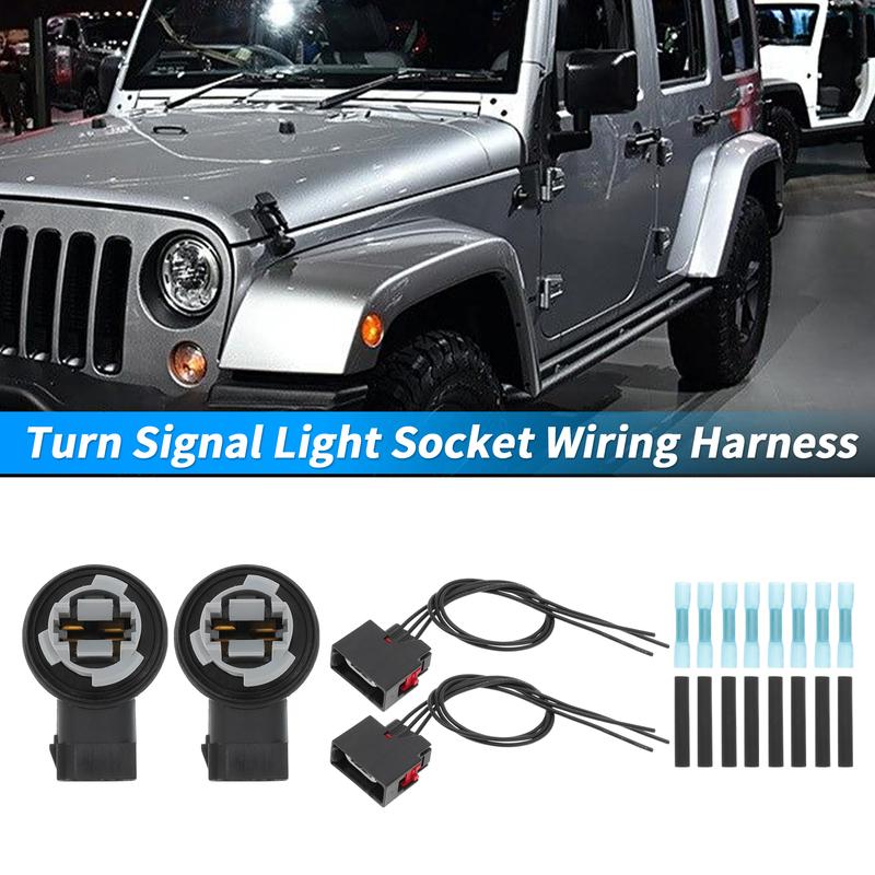 X Autohaux Turn Signal Light Socket Harness for Jeep Wrangler JK JKU 07-18 No.68030098AA