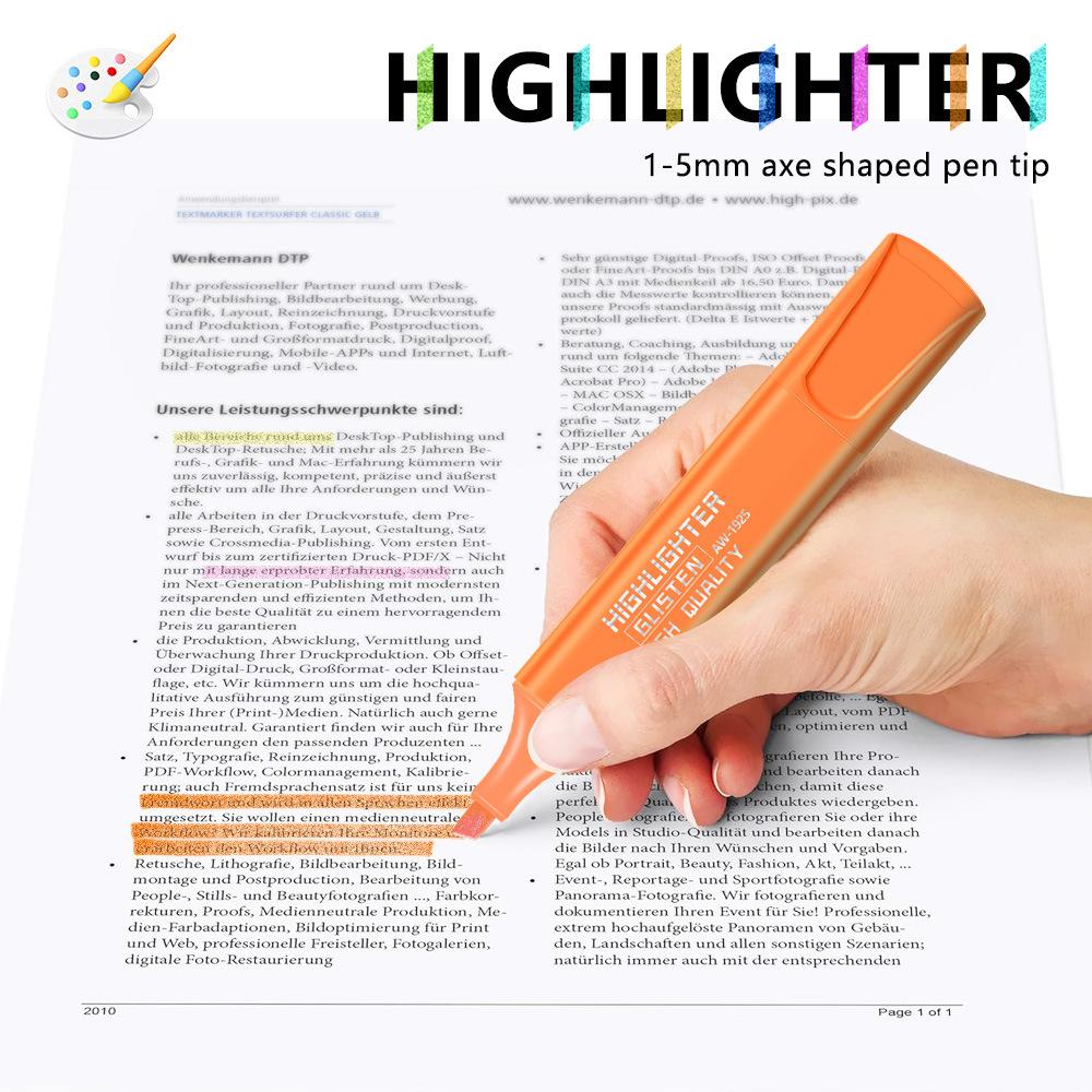 8 Colors Glitter Highlighter Set Kids Drawing Graffiti Pens,School Office Stationery Student Hand Account Journaling Marker Pens