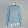Women's Mohair Round Neck Pullover Sweater  Spring Summer Semi-sheer Comfortable Knit Base Top