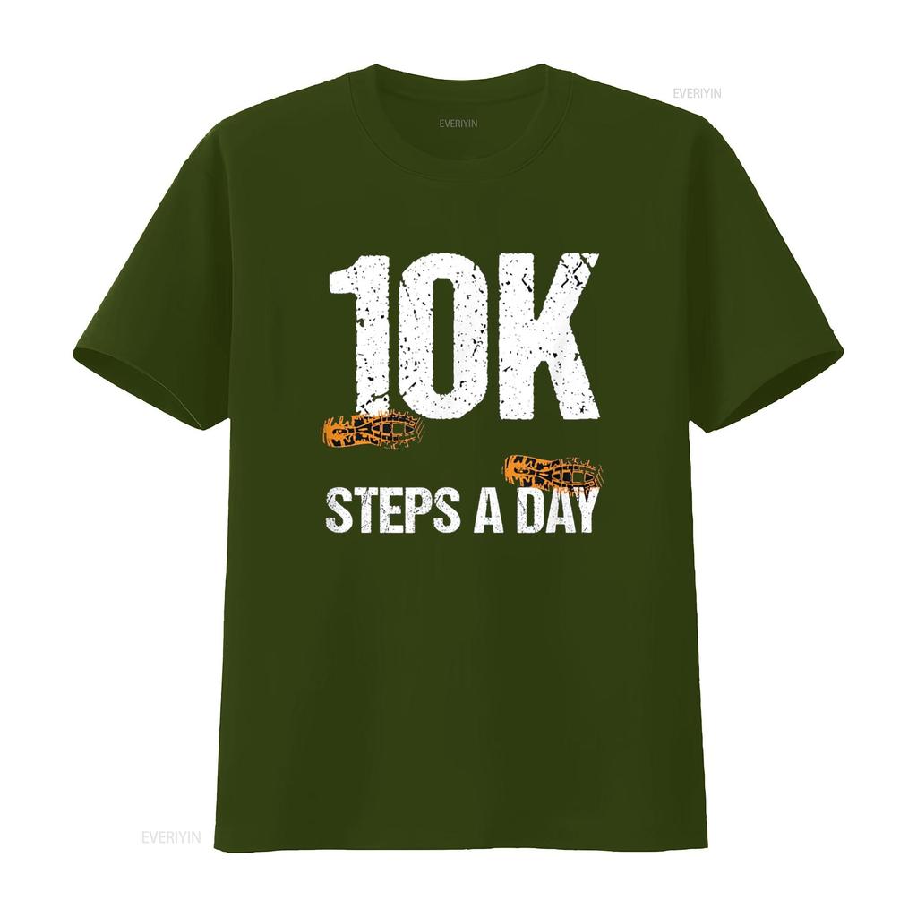 10000 Steps A Day New Year Health and Fitness Goals Walking T Shirt vintage Washed Breathable Soft streetwear designer clothes