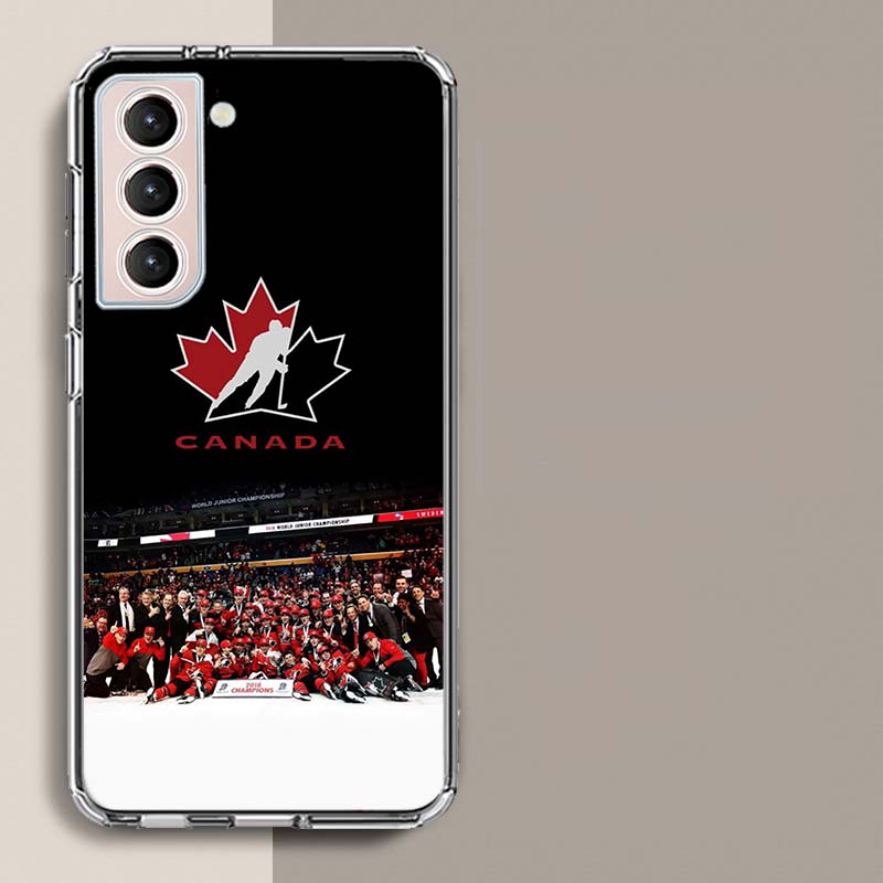 Canada National Football Team Logo Phone Case For Samsung Galaxy S25 Edge S24 S23 FE S21 S20 S10 Plus S22 S26 Ultra Cover Clear