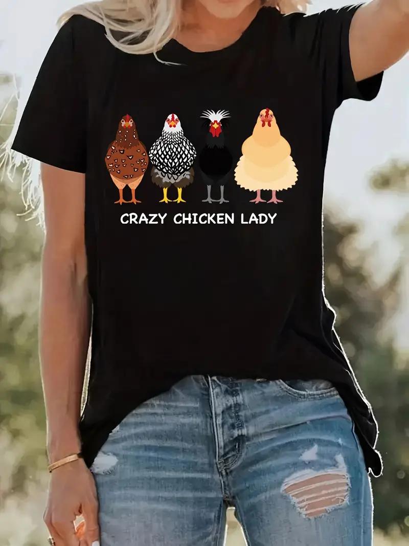 

Four Little Chickens with Different Varieties Tshirts Womens Farmer Tshirts Gifts to Chickens as a Gift for Mom Short Sleeves 3XL