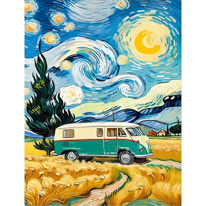 

5D DIY Diamond Painting Star Bus Cross Stitch Rhinestone Mosaic DIY Embroidery 20x30cm