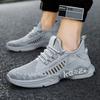 Spring New Men's Shoes for Foreign Trade Flying Knitted Sports Shoes Mesh Lace-up Running Shoes Korean Casual Men's Shoes