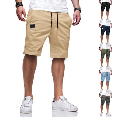 Summer Men's Cotton Color Sports Shorts Casual Comfortable Straight Leg Shorts