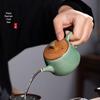 Handmade Longquan Celadon Knife-Cut Teapot with Ceramic Filter - Chinese Gongfu Tea Set
