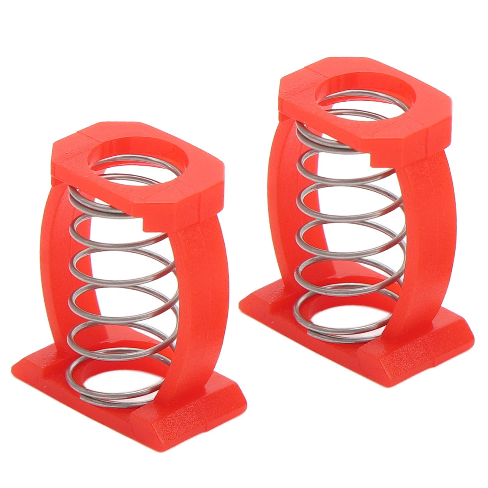 2pcs Folding Stem Clamp Knob Adjustment Spring Support Folding Bike Stem Fixing C Clamp Spring Accessories Red
