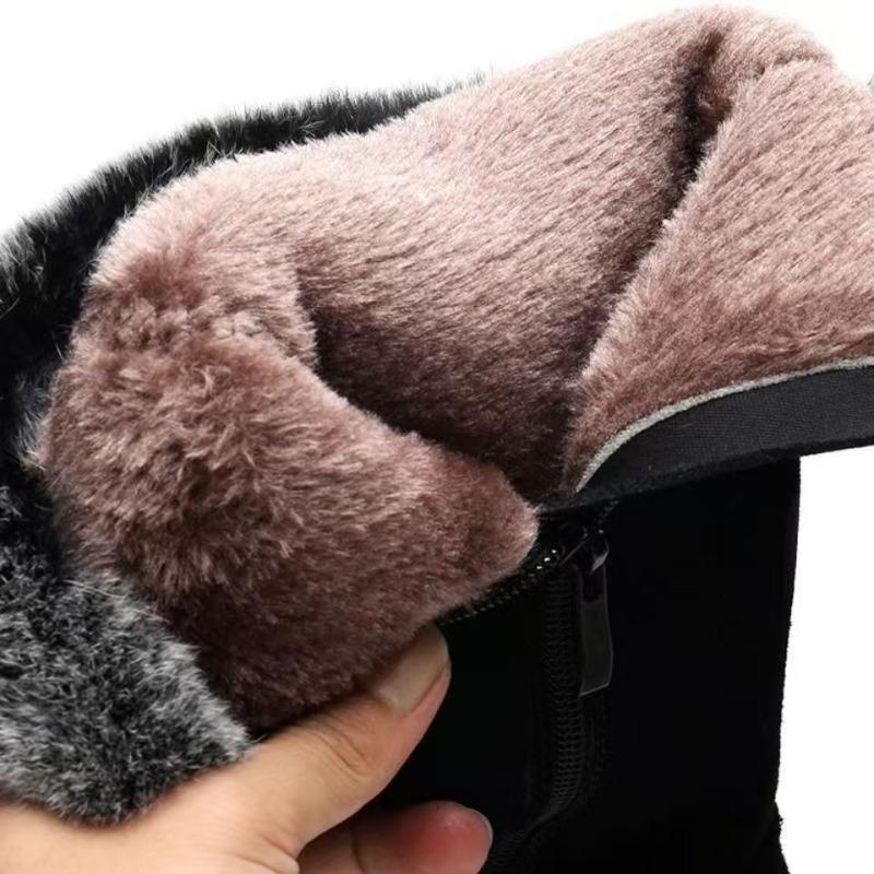 Autumn and Winter New Snow Boots Women's Warm Thickened Fleece Medium Tube Thick Bottom Fleece