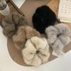 Large Size Sweet Soft Fluffy Plush Solid Color Elastic Hairband Scrunchies Women Girl Autumn Winter Hair Ring Hair Accessories