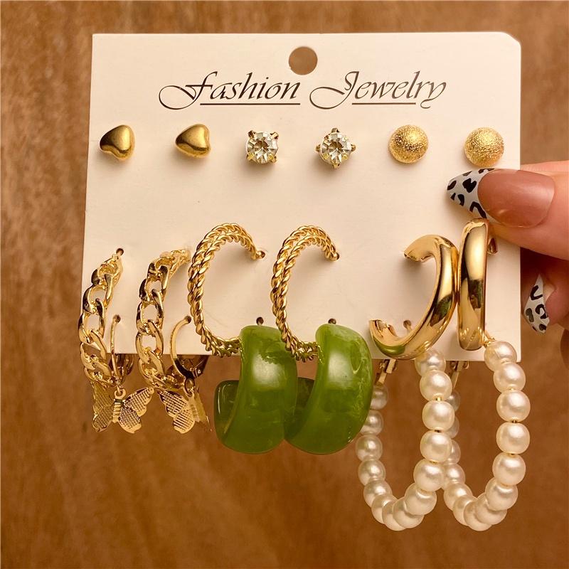 iF ME Fashion Earrings Butterfly Heart-shaped Hoop Earrings for Women Accessories Jewelry