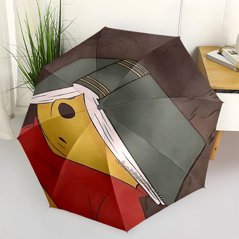 

Winnie and friends Themed Travel Umbrella-8 Ribs Automatic Opening and Closing, Portable Folding Design, Compact and Stylish Umbrella