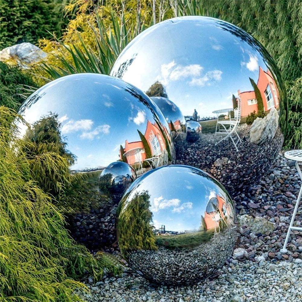 Stainless Steel Hollow Ball Large Mirror Polished Reflective Sphere Decorative Metal Orb Ornament
