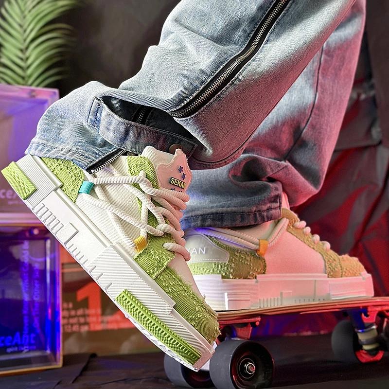 2024 Nowe męskie sznurowane buty do biegania z niskim stanem, oddychające i wygodne, uniwersalne, codzienne, płócienne, spersonalizowane buty sportowe