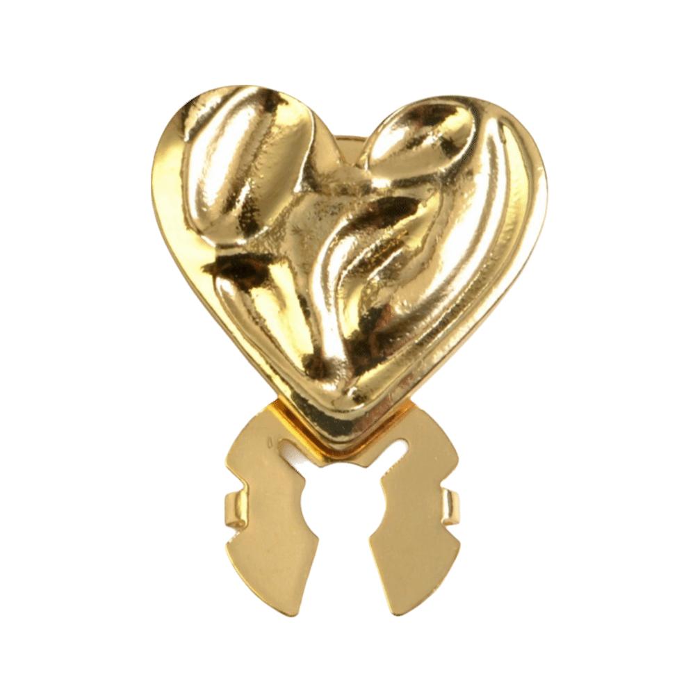 New Irregular Metal Button Covers Heart-shaped Shiny Brooch Pins No-sewing Shirt Decoration Women Men