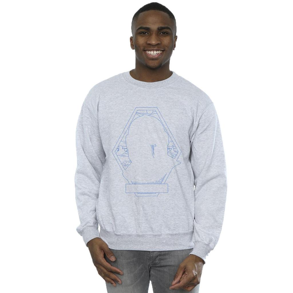STAR WARS Mens The Mandalorian Outline Helm Diamond Sweatshirt