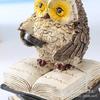Home Decorative Accessories Ornaments Mini Animals Crafts Figures Resin Miniature Reading Owls Figurines