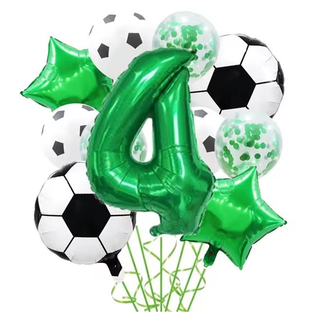 1 Set Helium Foil Globos Football Balloons Birthday Party Decorations Kids Boy 32Inch Green Number Ball Soccer Sports Supplies
