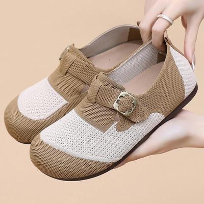 Women's Shoes Spring and Autumn New Single Shoes Soft Bottom One Foot Stirrup Casual Non-slip Wear Flyknit Breathable Comfortable Shoes