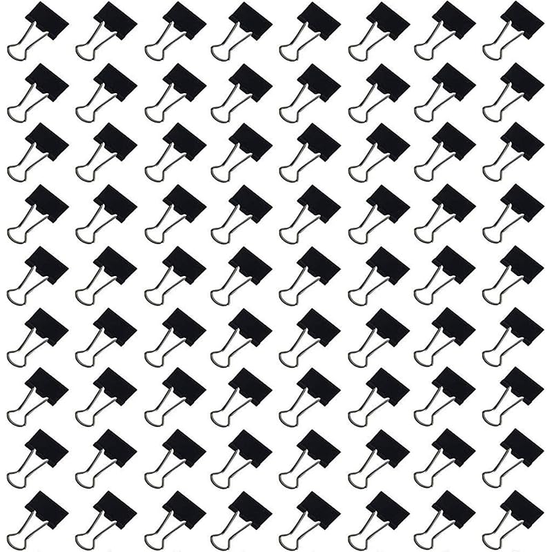 Bambalio Binder Clips 25Mm Black Set Of 6 Dozen (72 Pieces)