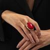 Elegant Style Oval Resin Finger Ring High-end Jewelry Light Luxury Retro Earrings  Women Fashion