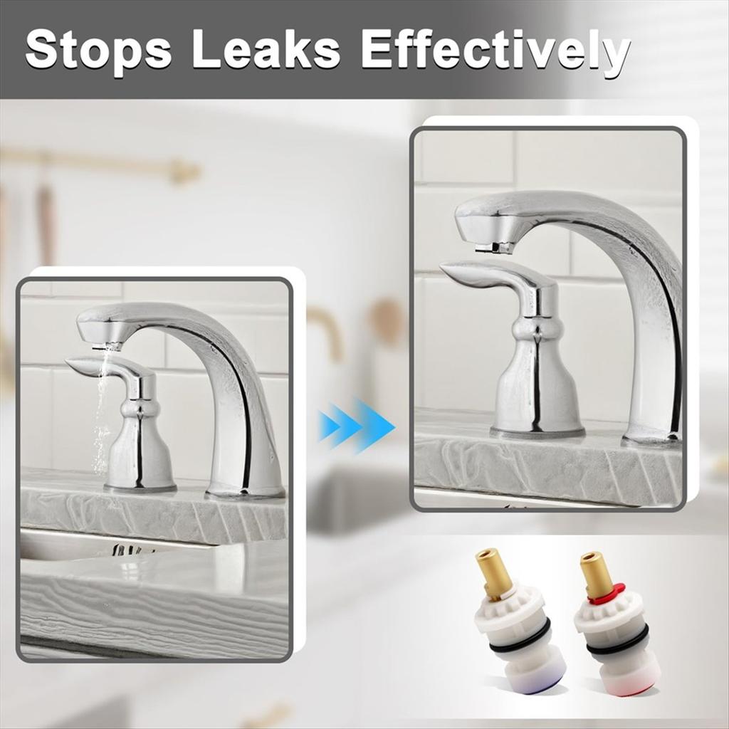 2025+ 1Pair Ceramic Stem Disc 1/4 Turn Cold & Hot Side Faucet for 48/143/149 Series Replace: 9608020 9608060