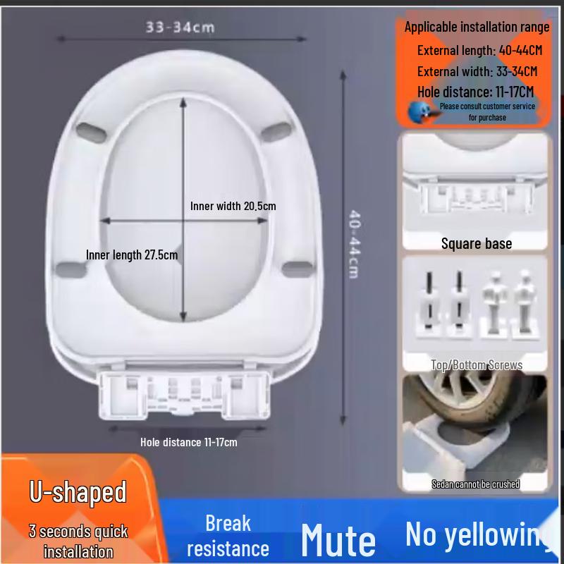 FEEGOO Universal U-shaped Toilet Seat