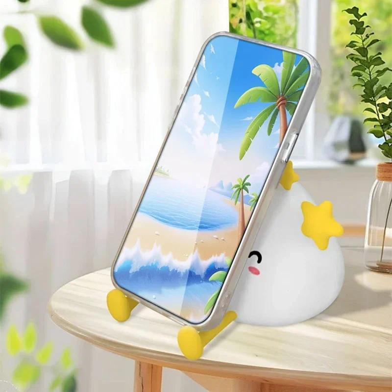 LED Night Light Charging Protection Eye Cartoon Bedroom Bedside Table Lamp Birthday Decoration Silicone Night Lamps Kids Gift