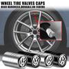 SVLHP1 4Pcs Car Logo Metal Wheel Tire Valve Stem Caps Accessories For Volkswagen VW GTI R Golf 5 7 6 4 Polo Tiguan Passat Jetta Lavida