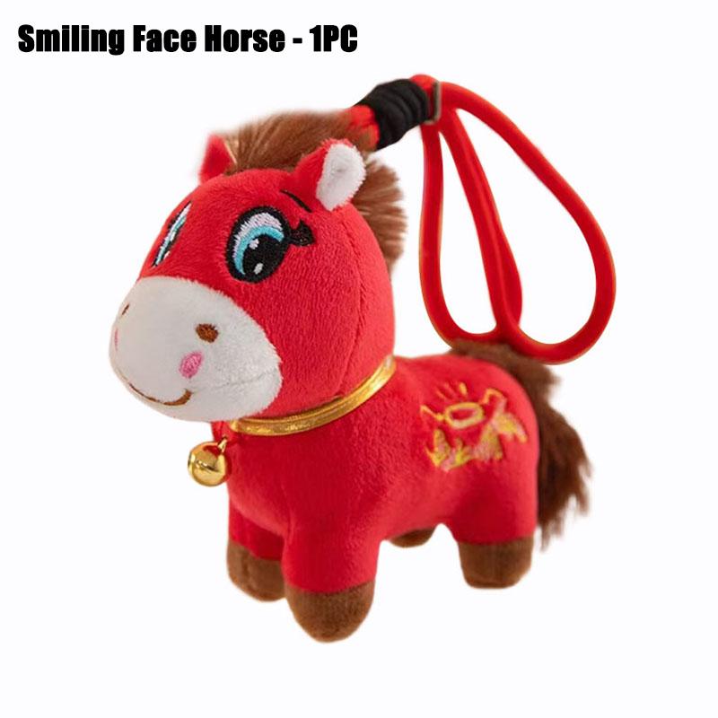 Year Of The Horse Mascot Crying Horse Pendant Keychain 2026 New Year Celebration Red Horse Plush Toy Children's Doll Cloth Doll