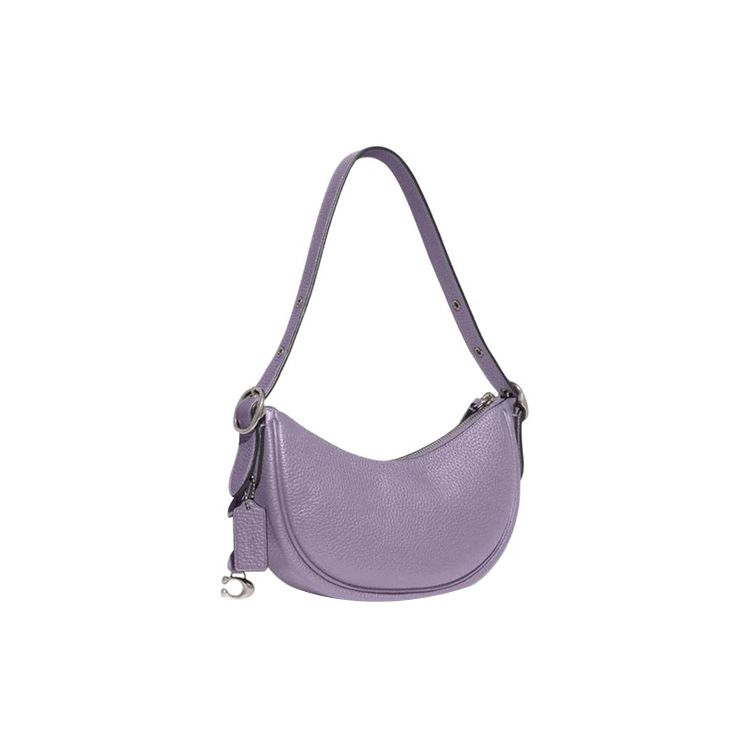 Coach Luna 27 Zipper Closure Soft Pebble Leather Handheld Crossbody Shoulder Bag Women Bags Purple CC439-LHVHM
