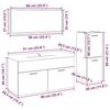 VidaXL Ensemble de meubles de salle de bain 4 pcs gris béton, armoire de salle de bain, placard de salle de bain, meuble de 3324884