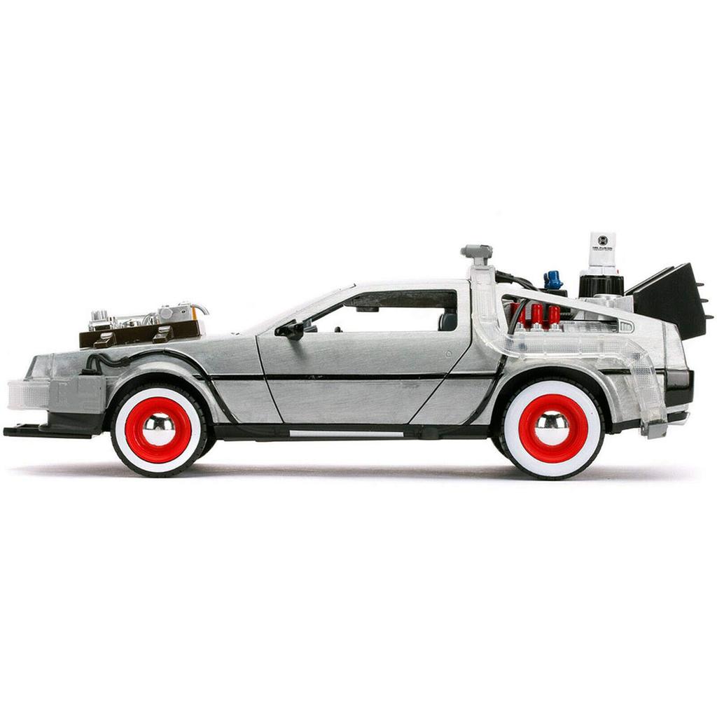 Back to the Future Part III Jada Toys Metals 1/24 Scale Diecast Car Time Machine Delorean with Light-Up