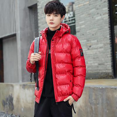 Pánská zimní nová korejská stylová trendy mladistvá a pohledná pánská ležérní krátká bavlněná bunda s kapucí