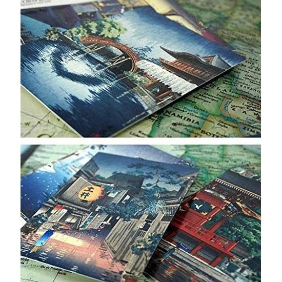 30 Pieces 1 Set Japanese Scenery Ukiyo-e Postcard Literary Greeting Cards Congratulatory Message Boxed (Tsuchiya Mitsui)