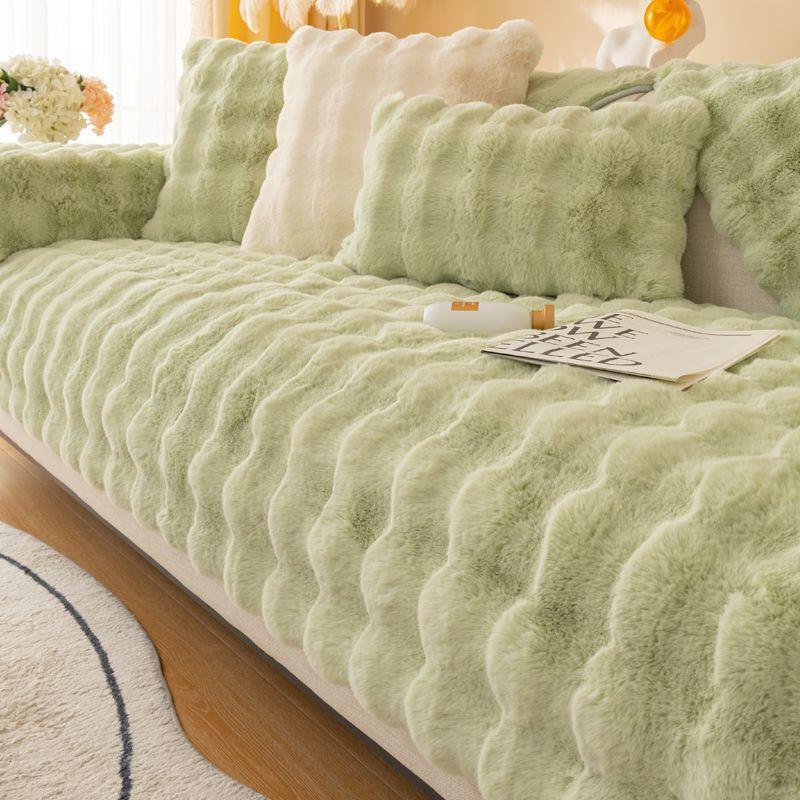 Tutu Velvet Warm Plush Sofa Cushion Winter Thickened Non-Slip Seat Cushion Leather Sofa Cover Cover  New