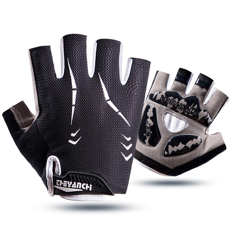 

Sports fitness gloves men s non-slip half finger M чорний білий колір