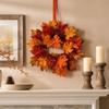 Artificial Maple Leaf Fall Wreath for Front Door, Decoration for Home Porch Indoor Outdoor