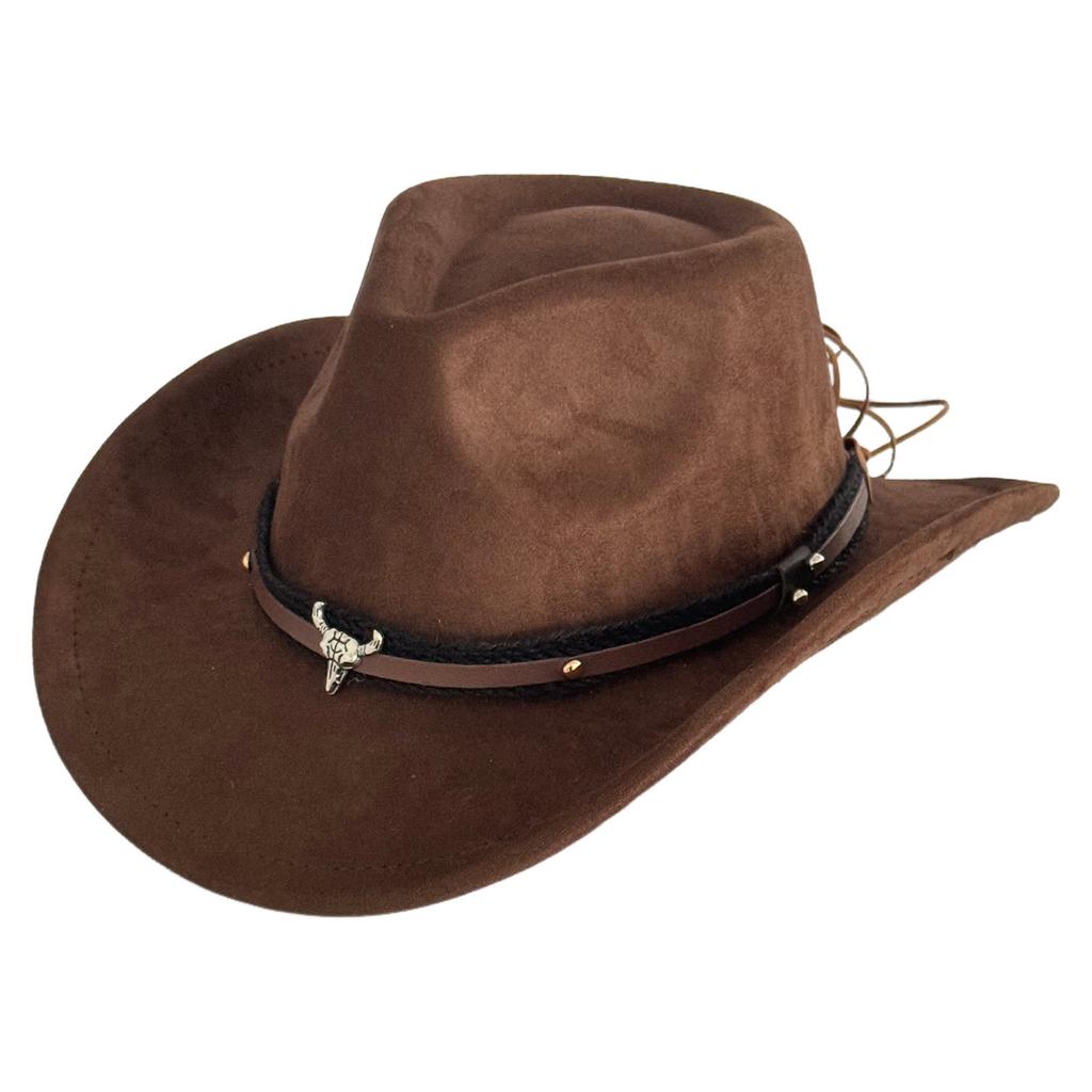 Hot-selling retro bull's head big-brimmed top hat, European and American suede western cowboy hat, men's temperament jazz hat