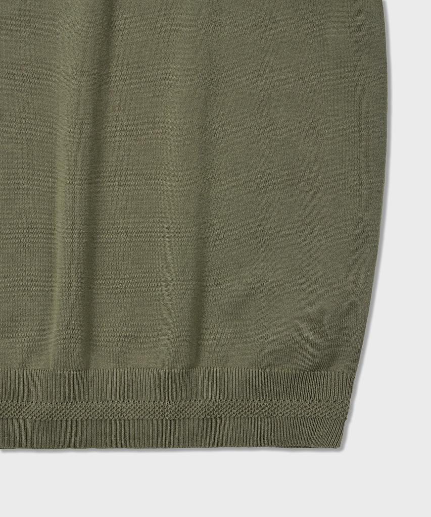 AMFEAST (100% Cotton) Essential Polo Half Knit Olive