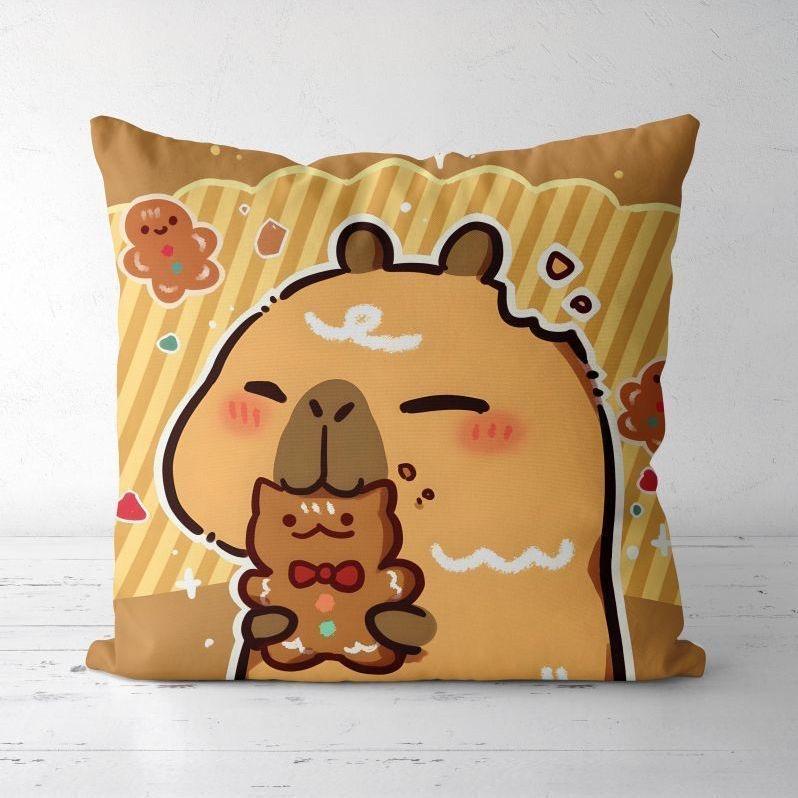 Cute Kapibara Capybara Cartoon Two-dimensional Pillowcase Children's Bedroom Sofa Cushion Cover Nap Pillow Cover