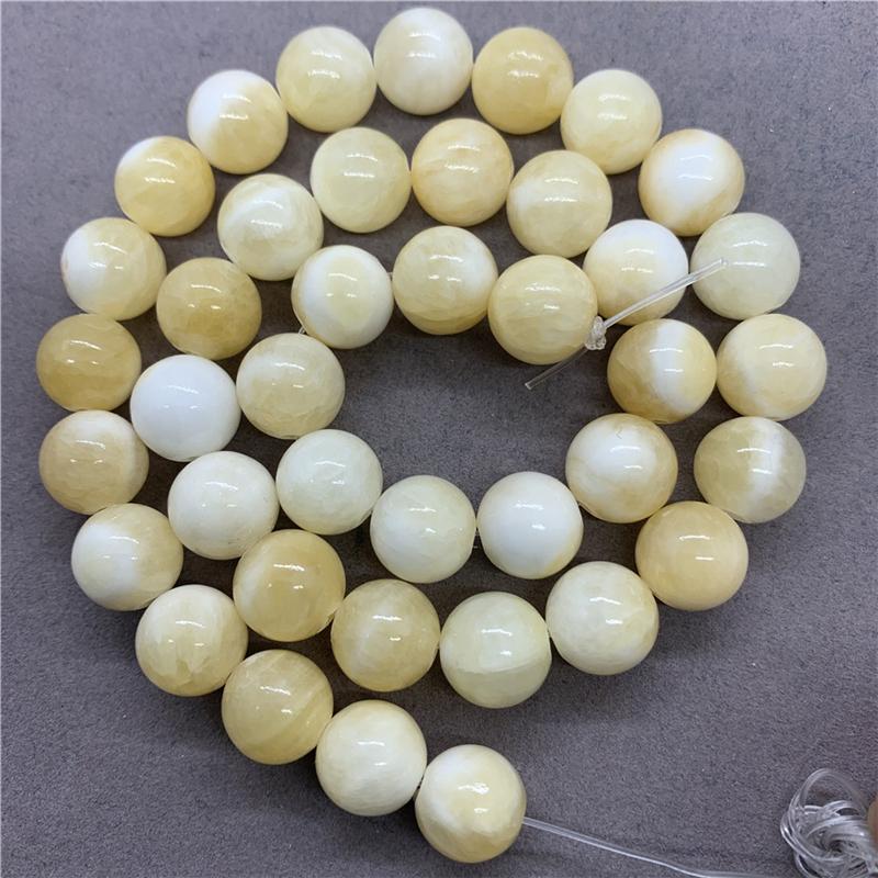 Biały punkt ryżowy topaz luźne kule 6/8/10mm bransoletka naszyjnik biżuteria akcesoria koralik