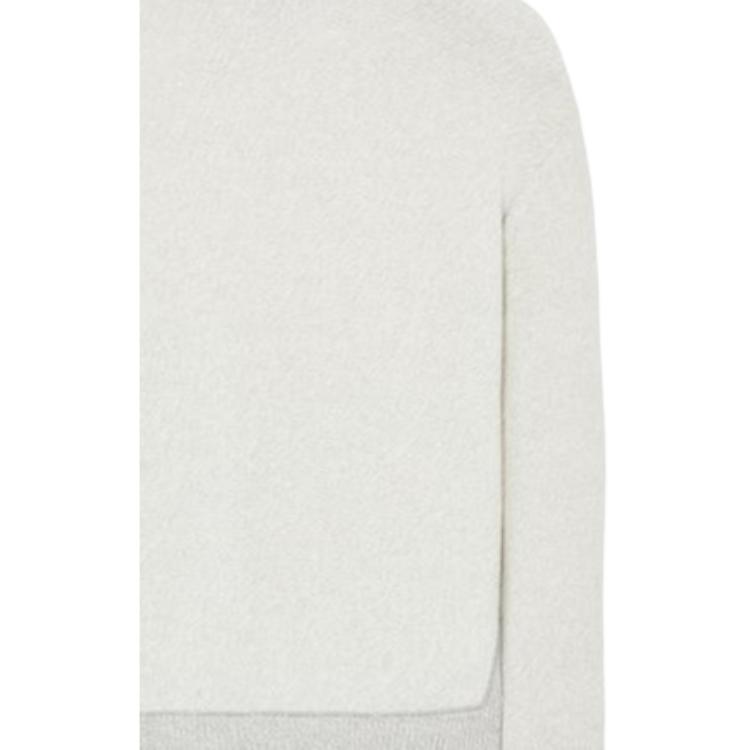 STONE ISLAND FW22 Logo Patch Solid Color Pullover Long Sleeve Wool Sweater Men Sweater White Gray 7715527C7-V0061