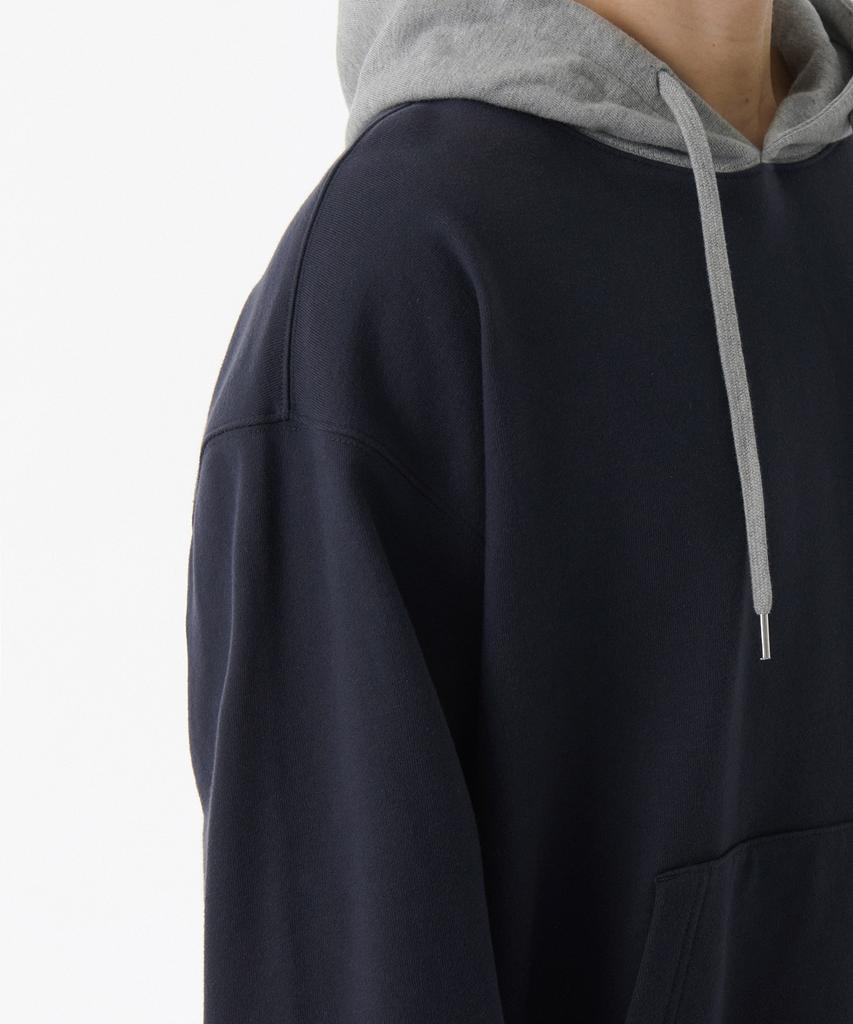 Oversized Two-Tone Hooded Sweatshirt [Navy]