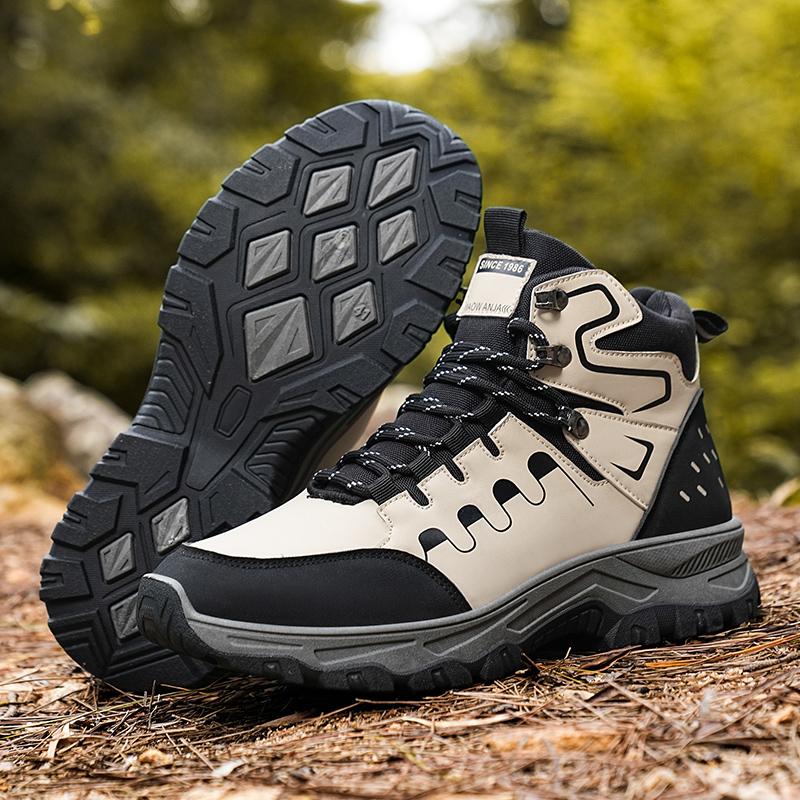 Men's High Top Boots Four Seasons Casual Fashion New Soft Sole Anti Slip Comfortable Outdoor High Top Boots Fashion Work Boots