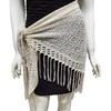 Women's Hollowed Knitted Triangular Scarf Imitation Cashmeres Soft Winter Shawl Wrap Neckerchief Blanket with Fringes