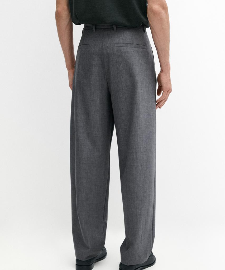 Masimodutti Relaxed Fit Pintuck Cool Wool Pants