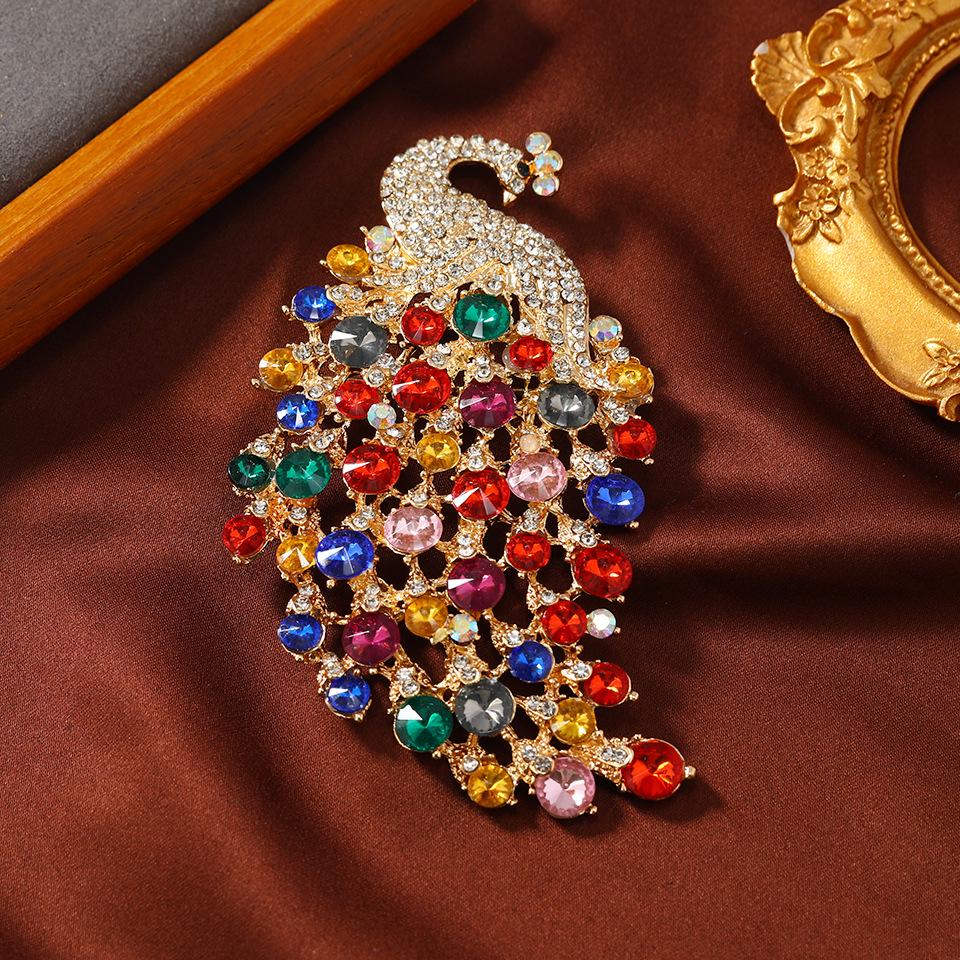

Retro Crystal Peacock Phoenix Brooch Women s Jacket Accessory