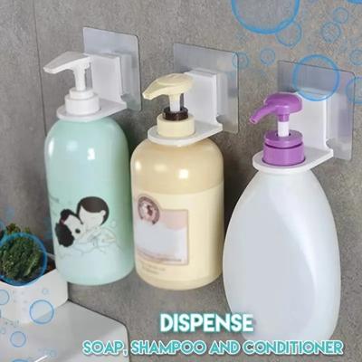5Pcs Dispenser Bottle Holder Wall Mounted Adhesive Shampoo Lotion Hand Soap Bottle Hanger Bathroom  Rack